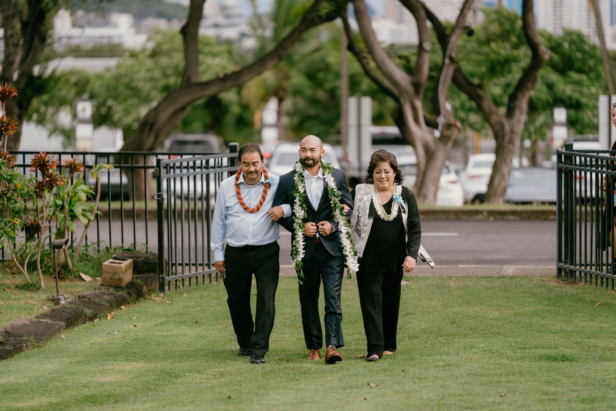 Outdoor ceremony at Bishop Museum