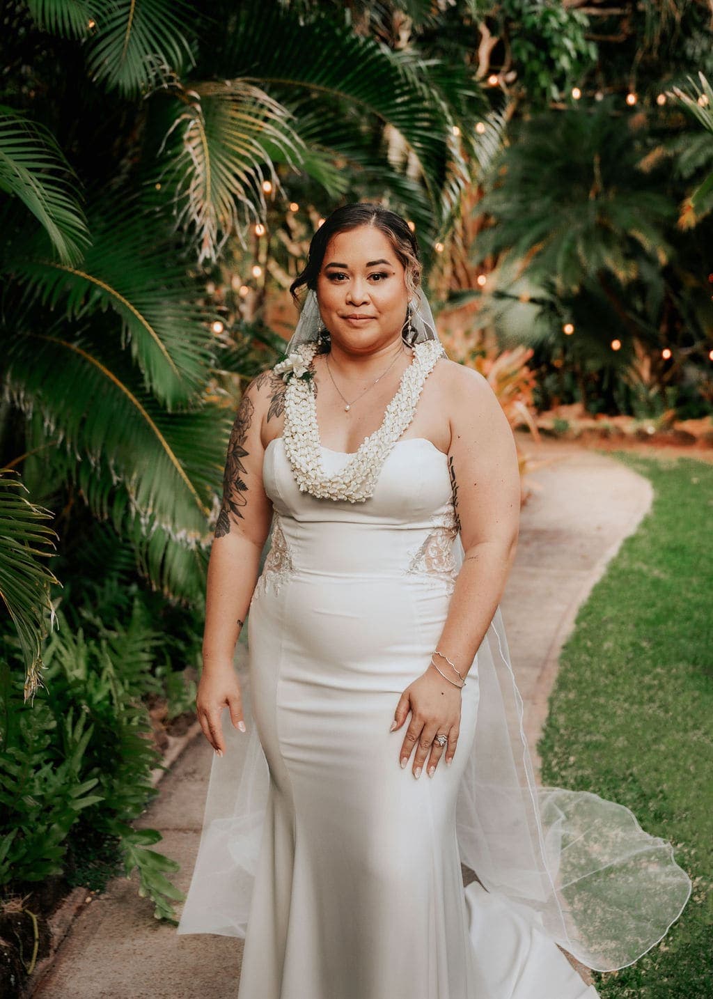 Newlywed portrait at golden hour — Oahu wedding planned by Lucky In Love