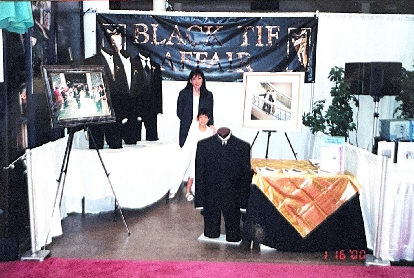 Lauren as a child with her mother at the Black Tie Affair bridal expo booth